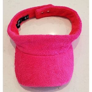 Chanel CC Cocomark sun visor Hat cotton ladies neon pink women's Unisex NWOT